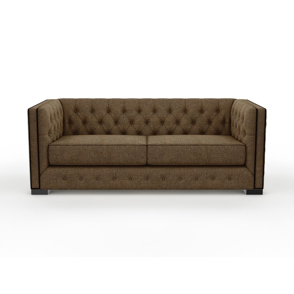 Nativa Interiors Mirel Tufted Sofa Deep Plush Solid + Manufactured Wood / Revolution Performance Fabrics® Commercial Grade Deep Plush Tufted Sofa Brown 80.00"W x 44.00"D x 30.00"H