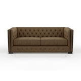 Nativa Interiors Mirel Tufted Sofa Deep Plush Solid + Manufactured Wood / Revolution Performance Fabrics® Commercial Grade Deep Plush Tufted Sofa Brown 80.00"W x 44.00"D x 30.00"H