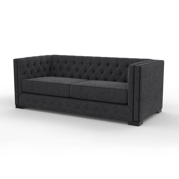 Nativa Interiors Mirel Tufted Sofa Deep Plush Solid + Manufactured Wood / Revolution Performance Fabrics® Commercial Grade Deep Plush Tufted Sofa Charcoal 80.00"W x 44.00"D x 30.00"H