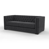 Nativa Interiors Mirel Solid + Manufactured Wood / Revolution Performance Fabrics® Commercial Grade Tufted Sofa Charcoal 80.00"W x 37.00"D x 30.00"H