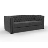 Nativa Interiors Mirel Tufted Sofa Deep Plush Solid + Manufactured Wood / Revolution Performance Fabrics® Commercial Grade Deep Plush Tufted Sofa Charcoal 80.00"W x 44.00"D x 30.00"H