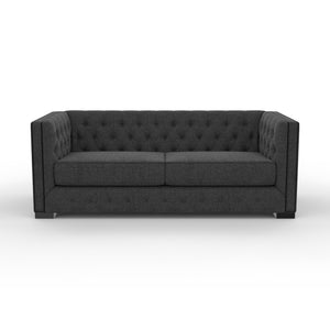 Nativa Interiors Mirel Tufted Sofa Deep Plush Solid + Manufactured Wood / Revolution Performance Fabrics® Commercial Grade Deep Plush Tufted Sofa Charcoal 80.00"W x 44.00"D x 30.00"H