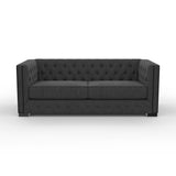 Nativa Interiors Mirel Solid + Manufactured Wood / Revolution Performance Fabrics® Commercial Grade Tufted Sofa Charcoal 80.00"W x 37.00"D x 30.00"H