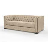 Nativa Interiors Mirel Tufted Sofa Deep Plush Solid + Manufactured Wood / Revolution Performance Fabrics® Commercial Grade Deep Plush Tufted Sofa Flax 80.00"W x 44.00"D x 30.00"H