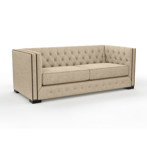 Nativa Interiors Mirel Tufted Sofa Deep Plush Solid + Manufactured Wood / Revolution Performance Fabrics® Commercial Grade Deep Plush Tufted Sofa Flax 80.00"W x 44.00"D x 30.00"H