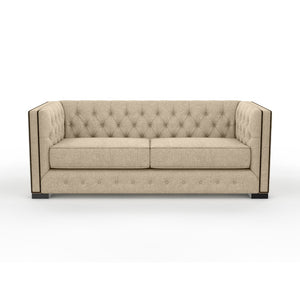 Nativa Interiors Mirel Tufted Sofa Deep Plush Solid + Manufactured Wood / Revolution Performance Fabrics® Commercial Grade Deep Plush Tufted Sofa Flax 80.00"W x 44.00"D x 30.00"H