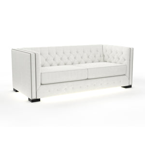 Nativa Interiors Mirel Solid + Manufactured Wood / Revolution Performance Fabrics® Commercial Grade Tufted Sofa Off White 80.00"W x 37.00"D x 30.00"H