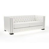 Nativa Interiors Mirel Solid + Manufactured Wood / Revolution Performance Fabrics® Commercial Grade Tufted Sofa Off White 80.00"W x 37.00"D x 30.00"H
