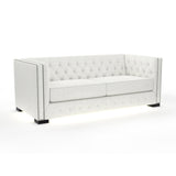 Nativa Interiors Mirel Tufted Sofa Deep Plush Solid + Manufactured Wood / Revolution Performance Fabrics® Commercial Grade Deep Plush Tufted Sofa Off White 80.00"W x 44.00"D x 30.00"H