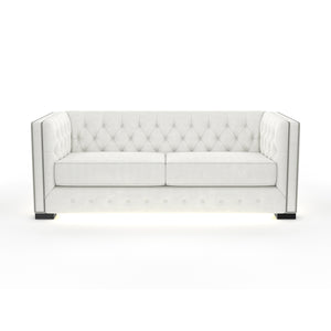 Nativa Interiors Mirel Solid + Manufactured Wood / Revolution Performance Fabrics® Commercial Grade Tufted Sofa Off White 80.00"W x 37.00"D x 30.00"H