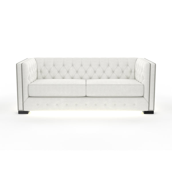 Nativa Interiors Mirel Tufted Sofa Deep Plush Solid + Manufactured Wood / Revolution Performance Fabrics® Commercial Grade Deep Plush Tufted Sofa Off White 80.00"W x 44.00"D x 30.00"H