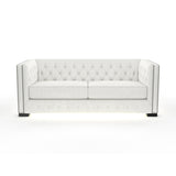 Nativa Interiors Mirel Tufted Sofa Deep Plush Solid + Manufactured Wood / Revolution Performance Fabrics® Commercial Grade Deep Plush Tufted Sofa Off White 80.00"W x 44.00"D x 30.00"H