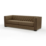 Nativa Interiors Mirel Tufted Sofa Solid + Manufactured Wood / Revolution Performance Fabrics® Commercial Grade Wide Tufted Sofa Brown 94.00"W x 37.00"D x 30.00"H