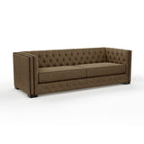 Nativa Interiors Mirel Tufted Sofa Solid + Manufactured Wood / Revolution Performance Fabrics® Commercial Grade Wide Tufted Sofa Brown 94.00"W x 37.00"D x 30.00"H