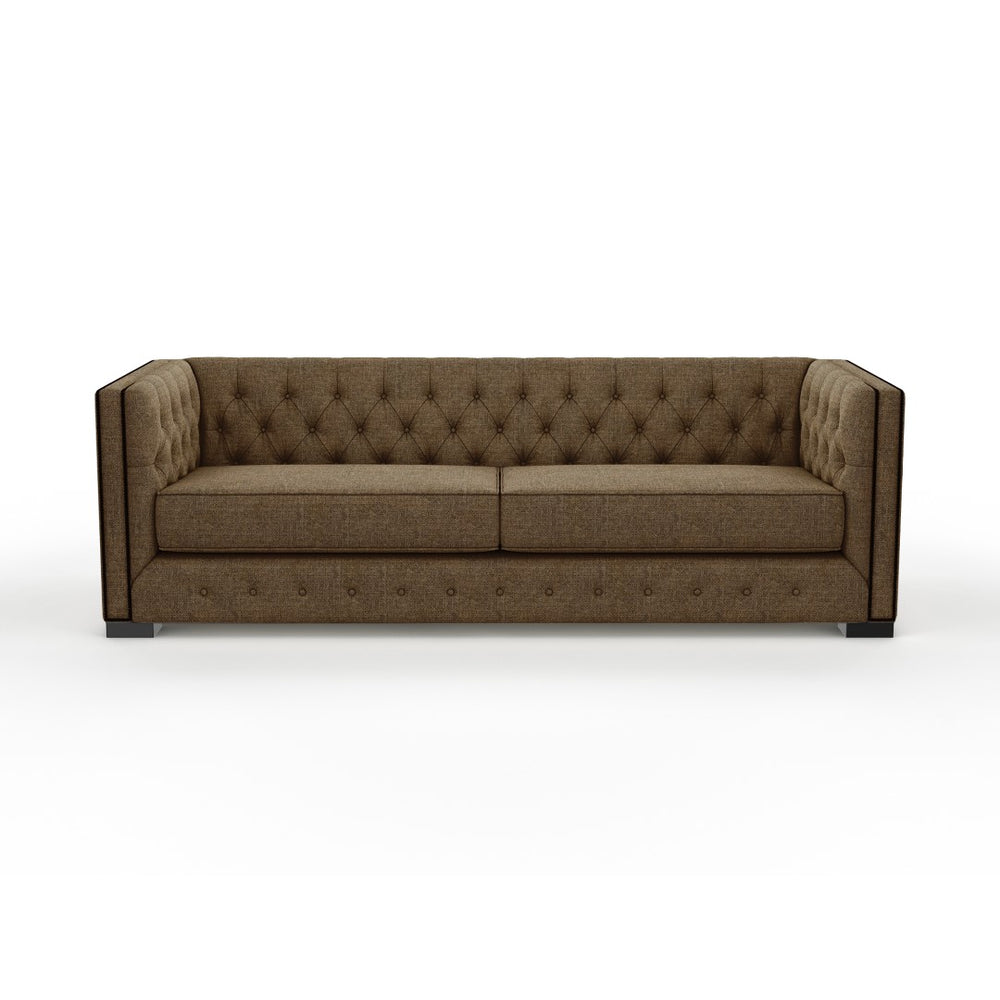 Nativa Interiors Mirel Tufted Sofa Deep Plush Solid + Manufactured Wood / Revolution Performance Fabrics® Commercial Grade Deep Plush Wide Tufted Sofa Brown 94.00"W x 44.00"D x 30.00"H