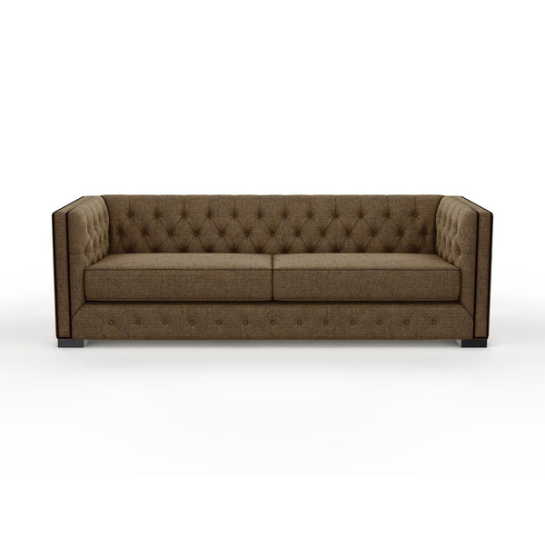 Nativa Interiors Mirel Tufted Sofa Deep Plush Solid + Manufactured Wood / Revolution Performance Fabrics® Commercial Grade Deep Plush Wide Tufted Sofa Brown 94.00"W x 44.00"D x 30.00"H
