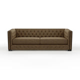 Nativa Interiors Mirel Tufted Sofa Solid + Manufactured Wood / Revolution Performance Fabrics® Commercial Grade Wide Tufted Sofa Brown 94.00"W x 37.00"D x 30.00"H