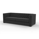 Nativa Interiors Mirel Tufted Sofa Solid + Manufactured Wood / Revolution Performance Fabrics® Commercial Grade Wide Tufted Sofa Charcoal 94.00"W x 37.00"D x 30.00"H