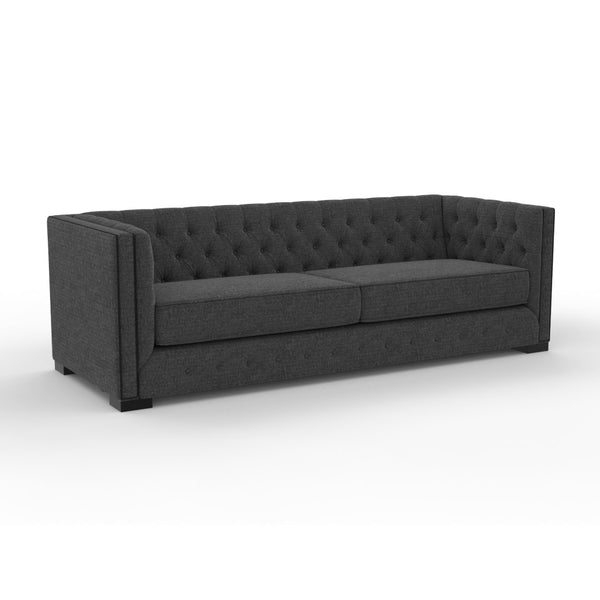 Nativa Interiors Mirel Tufted Sofa Deep Plush Solid + Manufactured Wood / Revolution Performance Fabrics® Commercial Grade Deep Plush Wide Tufted Sofa Charcoal 94.00"W x 44.00"D x 30.00"H