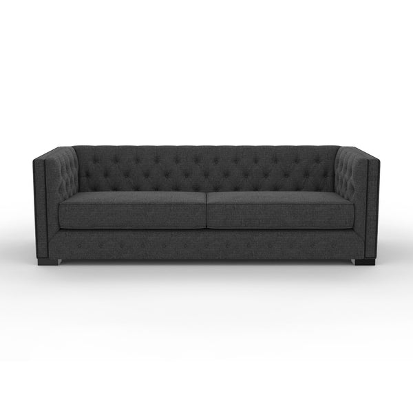 Nativa Interiors Mirel Tufted Sofa Deep Plush Solid + Manufactured Wood / Revolution Performance Fabrics® Commercial Grade Deep Plush Wide Tufted Sofa Charcoal 94.00"W x 44.00"D x 30.00"H