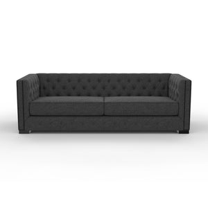 Nativa Interiors Mirel Tufted Sofa Solid + Manufactured Wood / Revolution Performance Fabrics® Commercial Grade Wide Tufted Sofa Charcoal 94.00"W x 37.00"D x 30.00"H