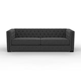 Nativa Interiors Mirel Tufted Sofa Solid + Manufactured Wood / Revolution Performance Fabrics® Commercial Grade Wide Tufted Sofa Charcoal 94.00"W x 37.00"D x 30.00"H