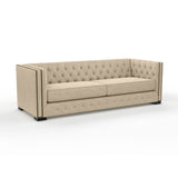 Nativa Interiors Mirel Tufted Sofa Deep Plush Solid + Manufactured Wood / Revolution Performance Fabrics® Commercial Grade Deep Plush Wide Tufted Sofa Flax 94.00"W x 44.00"D x 30.00"H