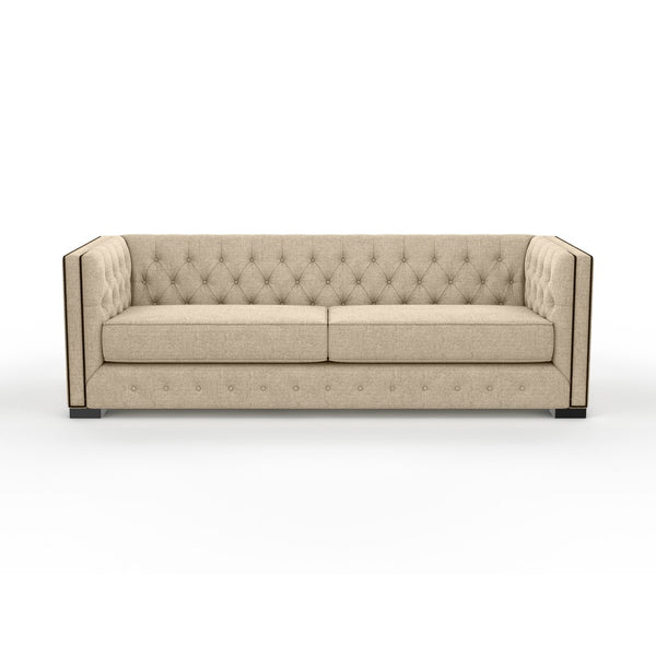 Nativa Interiors Mirel Tufted Sofa Solid + Manufactured Wood / Revolution Performance Fabrics® Commercial Grade Wide Tufted Sofa Flax 94.00"W x 37.00"D x 30.00"H