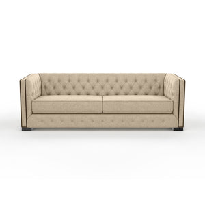 Nativa Interiors Mirel Tufted Sofa Deep Plush Solid + Manufactured Wood / Revolution Performance Fabrics® Commercial Grade Deep Plush Wide Tufted Sofa Flax 94.00"W x 44.00"D x 30.00"H