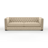 Nativa Interiors Mirel Tufted Sofa Deep Plush Solid + Manufactured Wood / Revolution Performance Fabrics® Commercial Grade Deep Plush Wide Tufted Sofa Flax 94.00"W x 44.00"D x 30.00"H