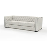 Nativa Interiors Mirel Tufted Sofa Solid + Manufactured Wood / Revolution Performance Fabrics® Commercial Grade Wide Tufted Sofa Grey 94.00"W x 37.00"D x 30.00"H