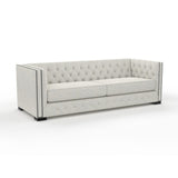 Nativa Interiors Mirel Tufted Sofa Solid + Manufactured Wood / Revolution Performance Fabrics® Commercial Grade Wide Tufted Sofa Grey 94.00"W x 37.00"D x 30.00"H