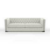 Nativa Interiors Mirel Tufted Sofa Solid + Manufactured Wood / Revolution Performance Fabrics® Commercial Grade Wide Tufted Sofa Grey 94.00"W x 37.00"D x 30.00"H