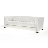 Nativa Interiors Mirel Tufted Sofa Deep Plush Solid + Manufactured Wood / Revolution Performance Fabrics® Commercial Grade Deep Plush Wide Tufted Sofa Off White 94.00"W x 44.00"D x 30.00"H