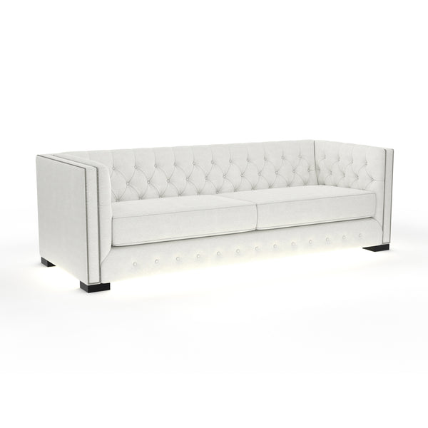Nativa Interiors Mirel Tufted Sofa Solid + Manufactured Wood / Revolution Performance Fabrics® Commercial Grade Wide Tufted Sofa Off White 94.00"W x 37.00"D x 30.00"H