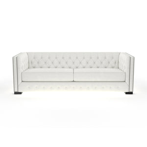 Nativa Interiors Mirel Tufted Sofa Solid + Manufactured Wood / Revolution Performance Fabrics® Commercial Grade Wide Tufted Sofa Off White 94.00"W x 37.00"D x 30.00"H