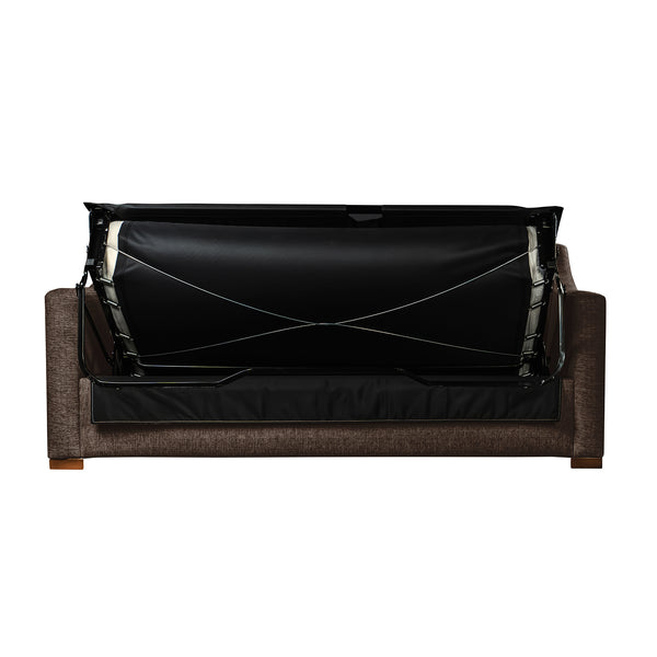 Nativa Interiors Ashley with Premium Gel Infused Foam Mattress Solid + Manufactured Wood / Revolution Performance Fabrics® Commercial Grade Sleeper Sofa  Brown 80.00"W x 36.75"D x 34.00"H