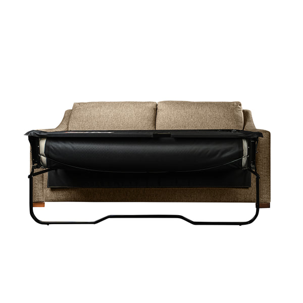 Nativa Interiors Ashley with Premium Gel Infused Foam Mattress Solid + Manufactured Wood / Revolution Performance Fabrics® Commercial Grade Sleeper Sofa  Flax 80.00"W x 36.75"D x 34.00"H