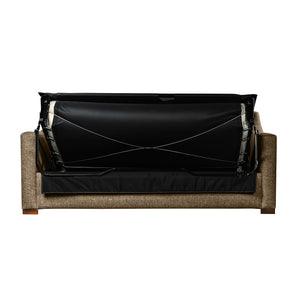 Nativa Interiors Ashley with Premium Memory Foam Mattress Solid + Manufactured Wood / Revolution Performance Fabrics® Commercial Grade Sleeper Sofa  Flax 80.00"W x 36.75"D x 34.00"H