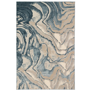 Trans-Ocean Liora Manne Soho Agate Contemporary Indoor Power Loomed 80% Polypropylene/20% Polyester Rug Blue 8'10" x 11'9"