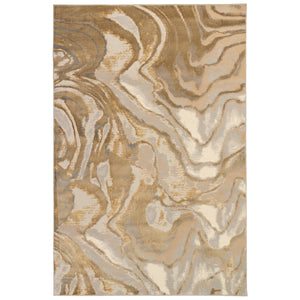 Trans-Ocean Liora Manne Soho Agate Contemporary Indoor Power Loomed 80% Polypropylene/20% Polyester Rug Gold 8'10" x 11'9"