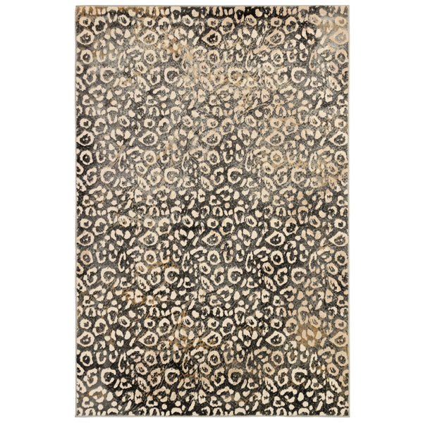Trans-Ocean Liora Manne Soho Leopard Contemporary Indoor Power Loomed 80% Polypropylene/20% Polyester Rug Black 8'10" x 11'9"
