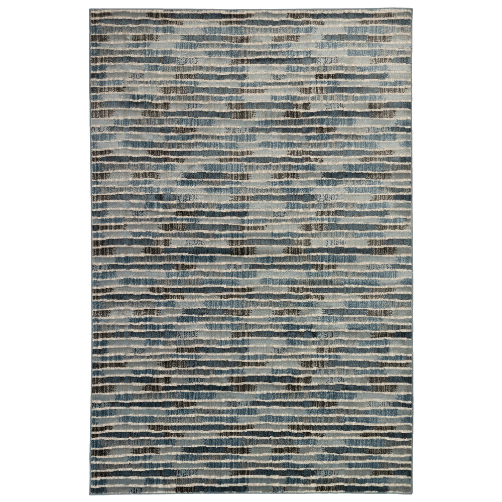 Trans-Ocean Liora Manne Soho Stripe Contemporary Indoor Power Loomed 80% Polypropylene/20% Polyester Rug Blue 8'10" x 11'9"