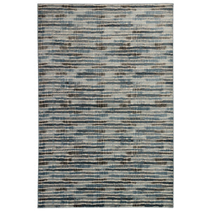 Trans-Ocean Liora Manne Soho Stripe Contemporary Indoor Power Loomed 80% Polypropylene/20% Polyester Rug Blue 8'10" x 11'9"