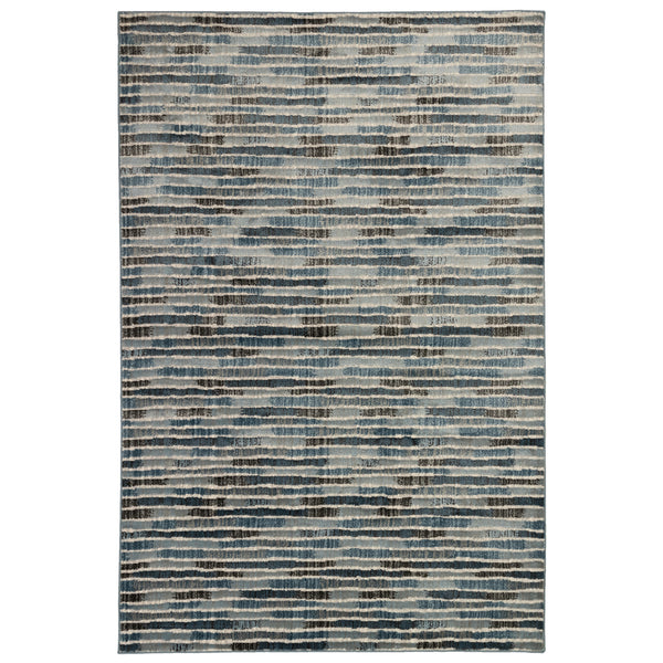 Trans-Ocean Liora Manne Soho Stripe Contemporary Indoor Power Loomed 80% Polypropylene/20% Polyester Rug Blue 8'10" x 11'9"