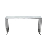 SOHO Rectangular Stainless Steel Console Table w/ Clear, Tempered Glass Top