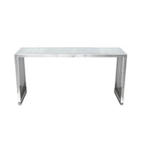 SOHO Rectangular Stainless Steel Console Table w/ Clear, Tempered Glass Top by Diamond Sofa