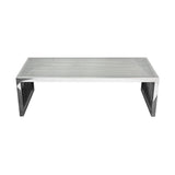 SOHO Rectangular Stainless Steel Cocktail Table w/ Clear, Tempered Glass Top