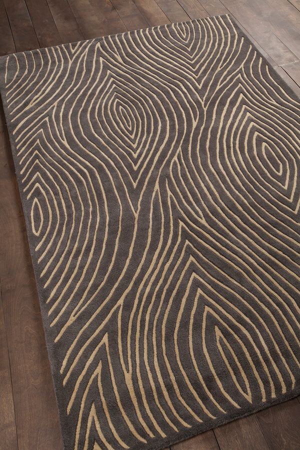 Chandra Rugs Solas 100% Wool Hand-Tufted Contemporary Rug Taupe/Gold 7'9 x 10'6