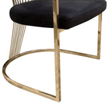 Solstice Dining Chair in Black Velvet w/ Polished Gold Metal Frame by Diamond Sofa